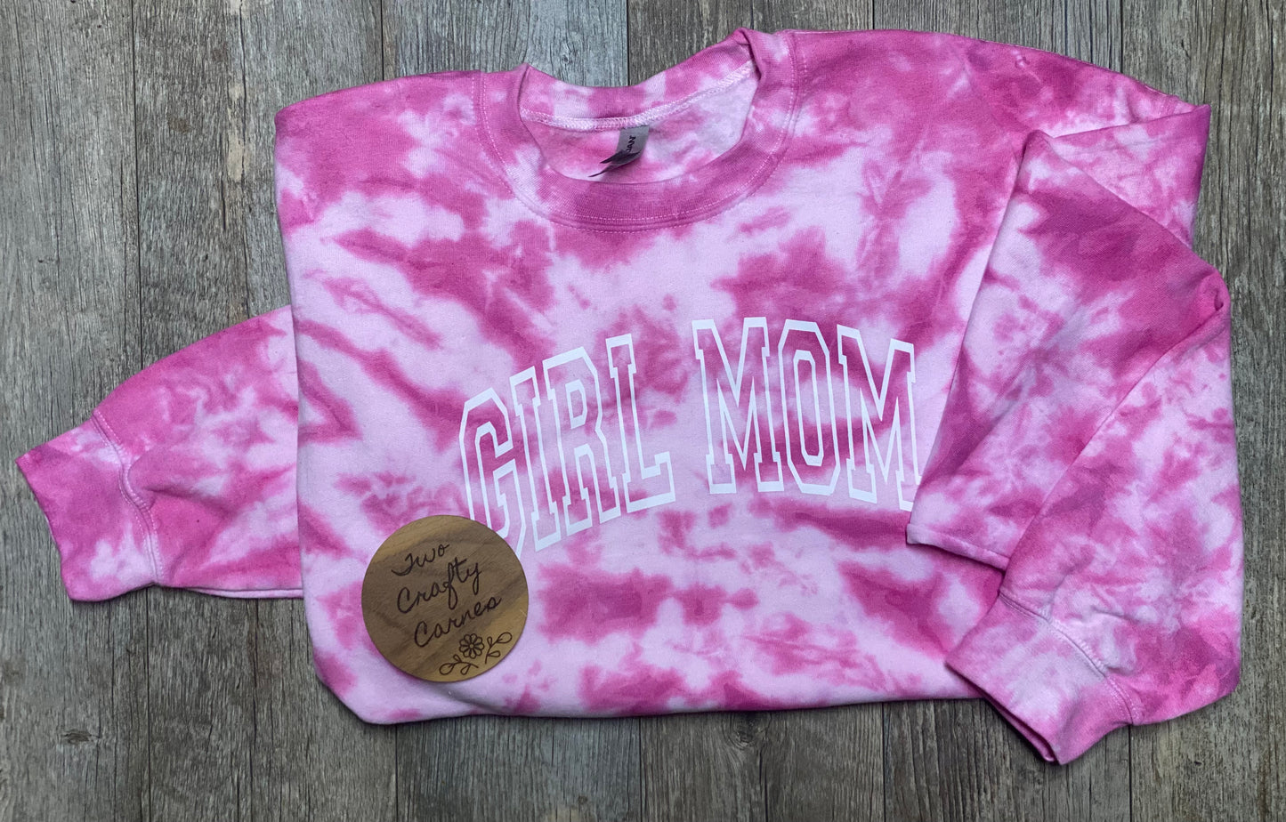 HAND DYED PINK GIRL MOM SWEATSHIRT