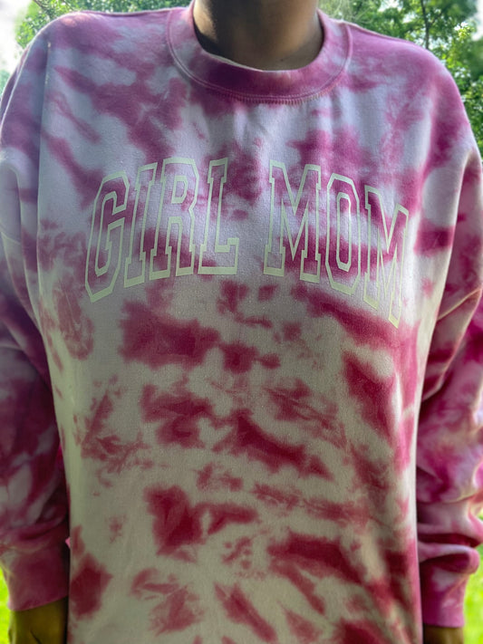 HAND DYED PINK GIRL MOM SWEATSHIRT