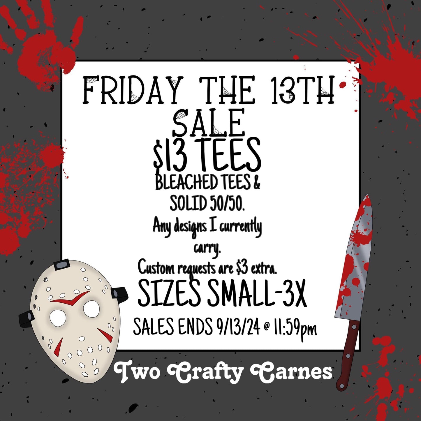 FRIDAY THE 13th SALE! 🔪❤️🖤