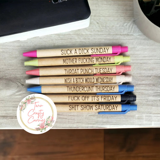 Snarky Days of the Week Pens