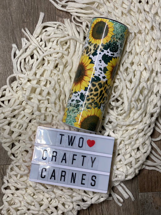 Sunflower Animal Print Tumbler