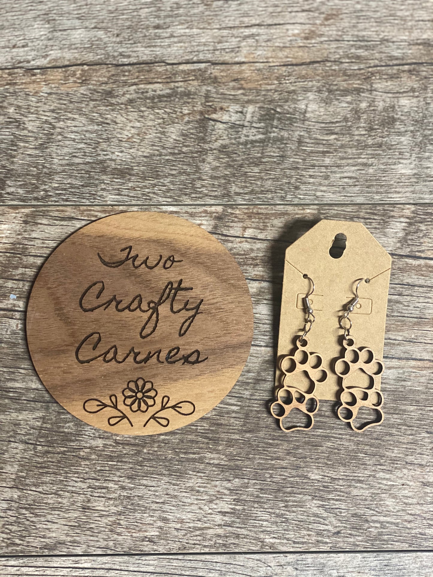 Paw Print Dangle Earrings