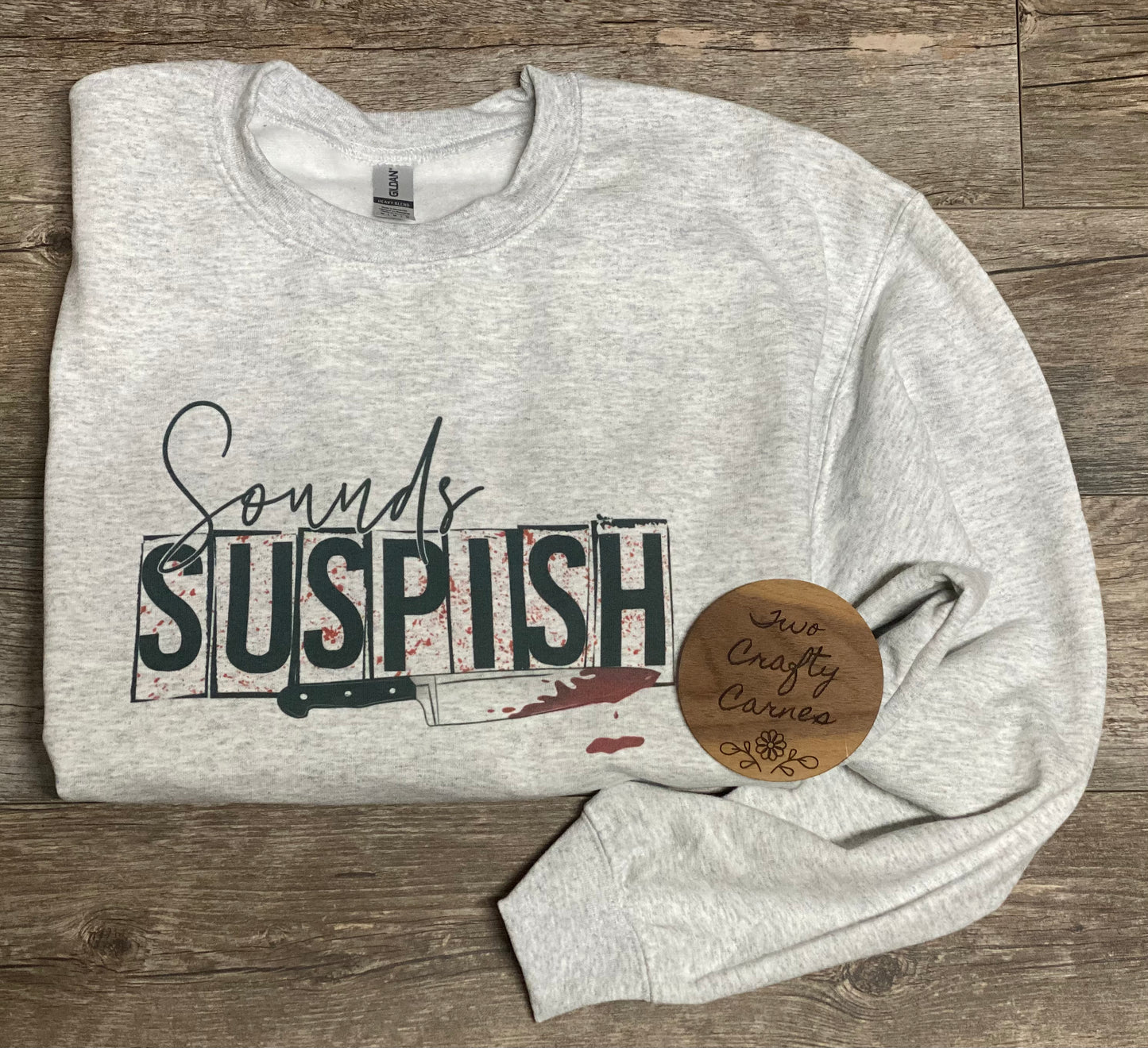 SOUNDS SUSPISH 🖤 GRAY CREWNECK