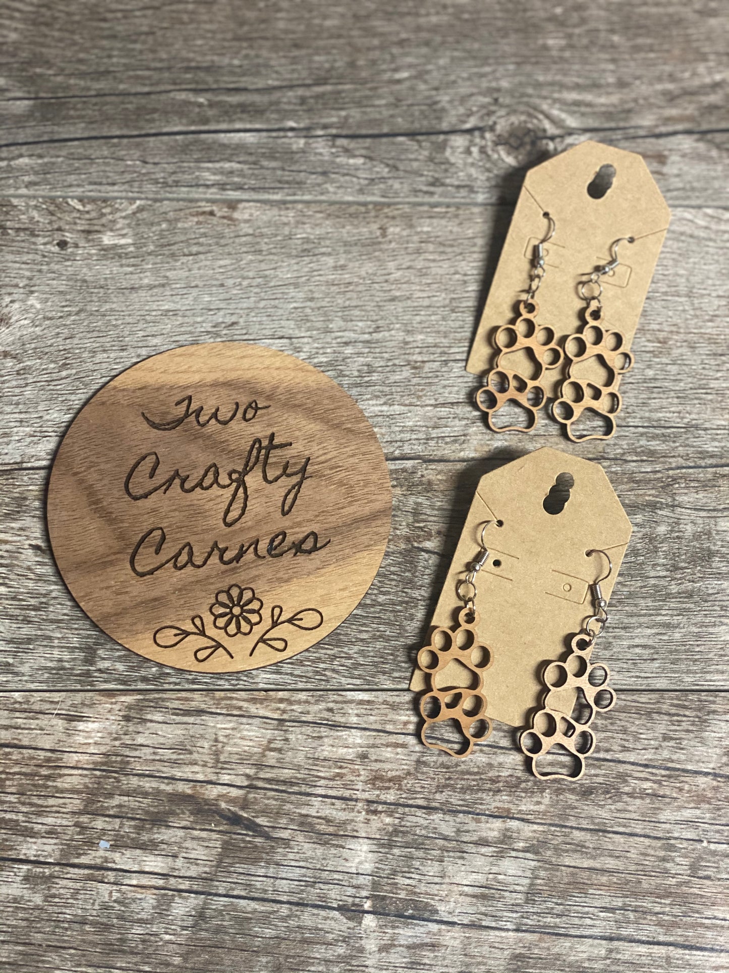 Paw Print Dangle Earrings