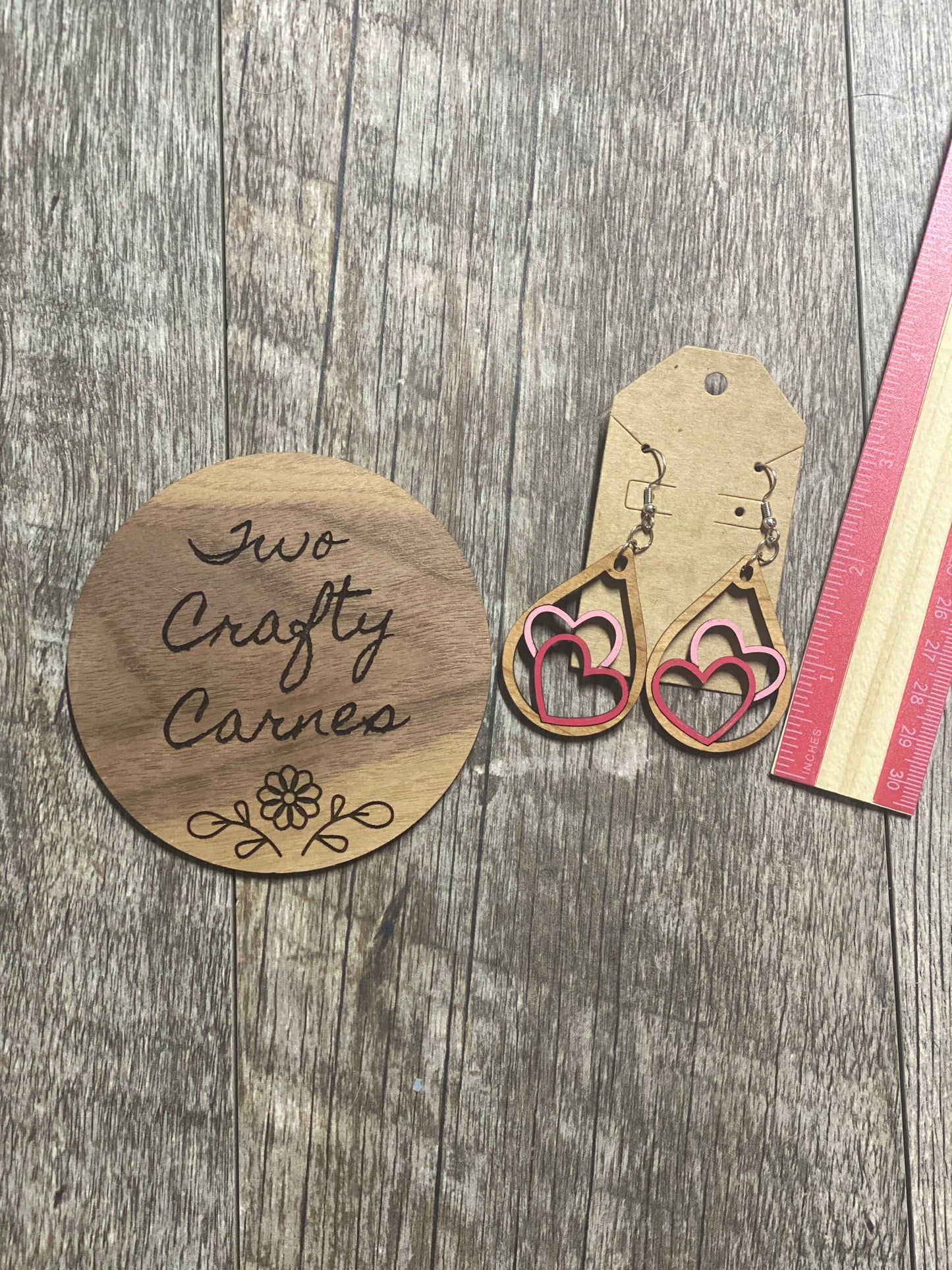 Dangle Double Heart Earrings