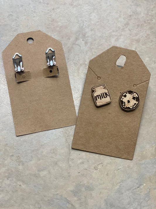 Milk & Cookie Clip-On Earrings